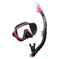 TUSA Black / Hot Pink TUSA SPORT UC1625 Mask and Snorkel Set ADULT Black Series