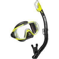 TUSA Black / Flash Yellow TUSA SPORT UC3125 Mask and Snorkel Set ADULT Black Series