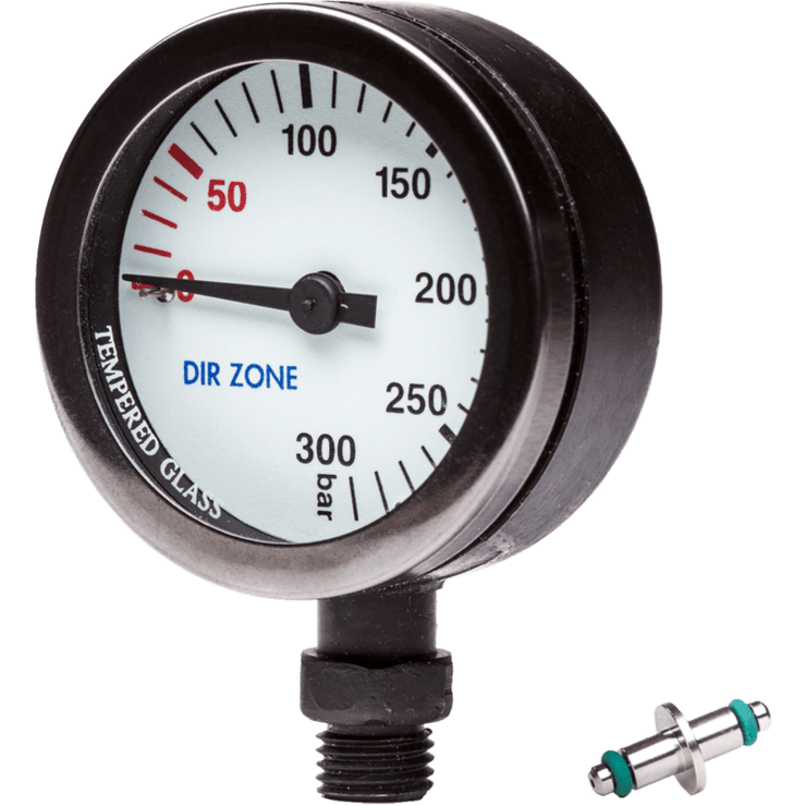 DIRZONE Single Gauge White 0-300 DIRZONE 52mm Naked Pressure Gauge - Black Chrome & PVD